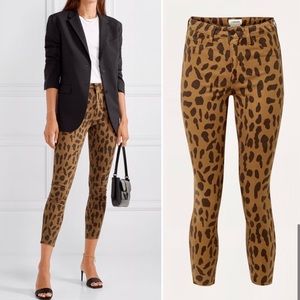 L’Agence Margot Leopard Crop Skinny Jeans, Size 25, NWT